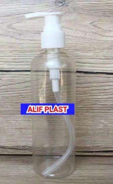 Botol Pet 250 Ml Natural Pump Hitam