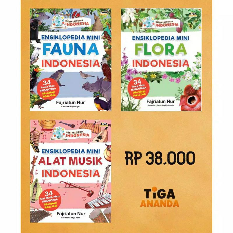 Buku Anak Ensiklopedia Mini Fauna Flora Alat Musik Indonesia
