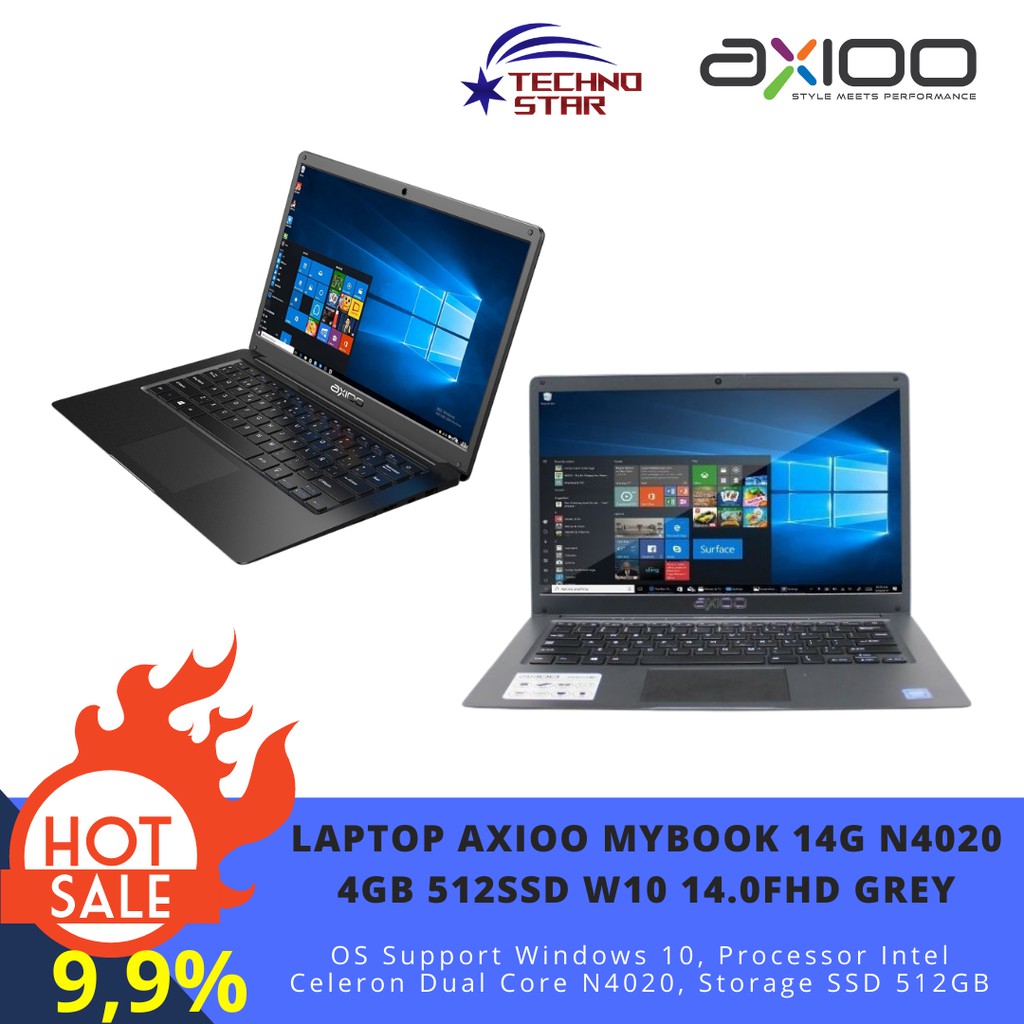 LAPTOP AXIOO MYBOOK 14G N4020 4GB 512SSD W10 14.0FHD GREY