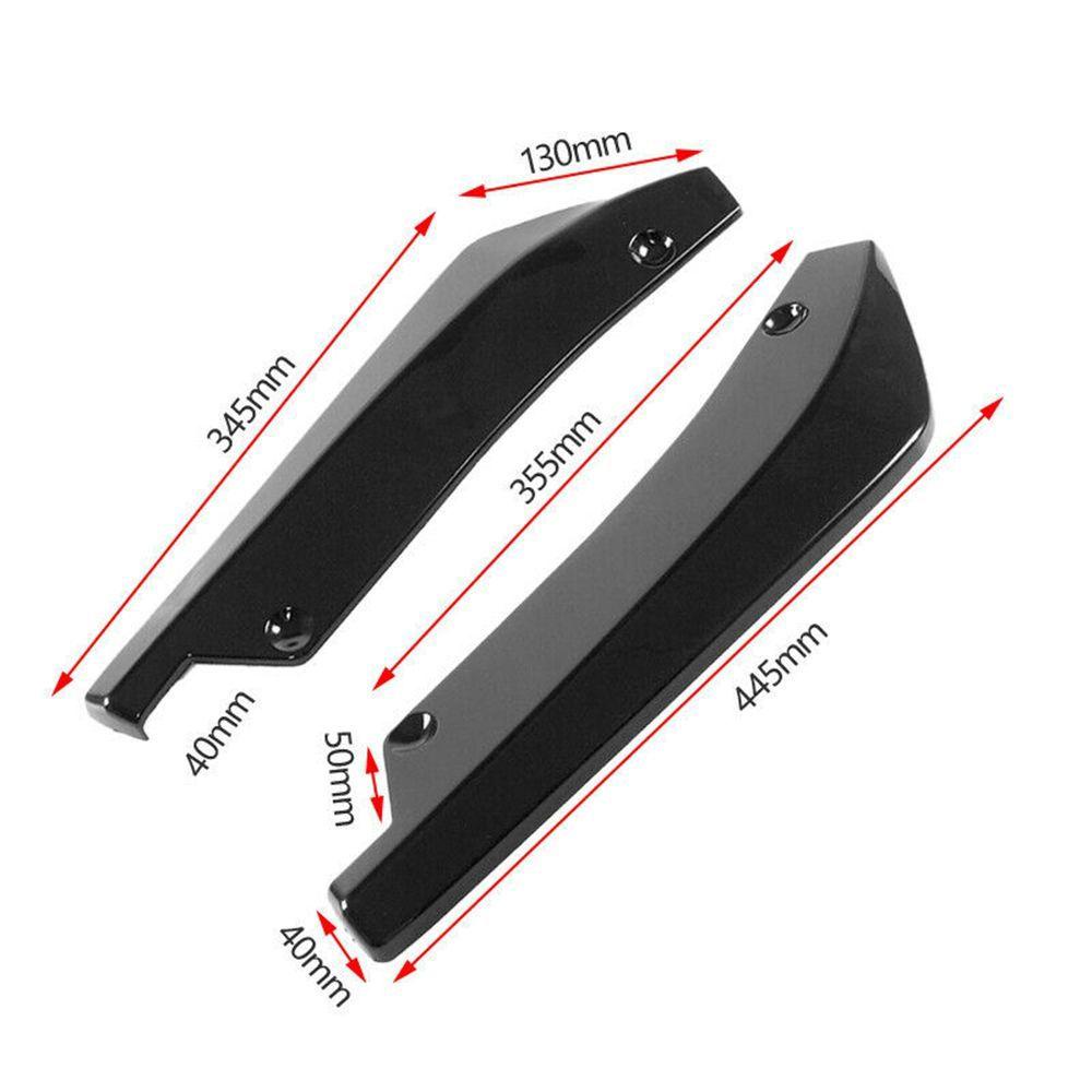 Populer 2Pcs Bumper Belakang Mobil Diffuser Hitam Ringan Gores