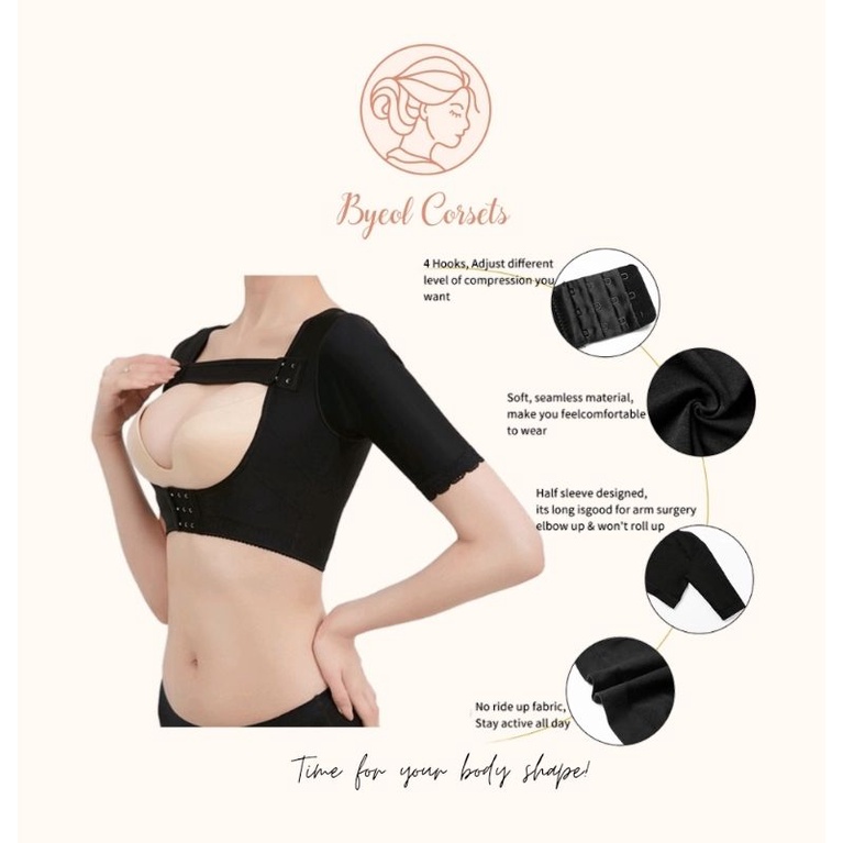 Byeol Corsets Arm Shaper with Hot Stone Korset Lengan Pengecil Back Support Anti Bungkuk Armshaper Pengantin