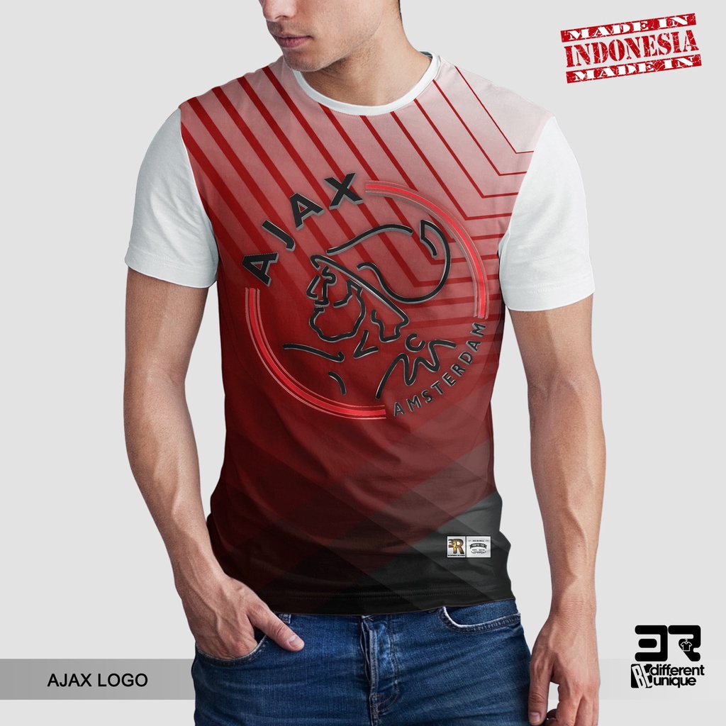 [ COD ] KAOS PRINTING GAMBAR TEAM SEPAK BOLA AJAX LOGO - BAJU DISTRO ORIGINAL MOTIF UNIK ATASAN UNIS