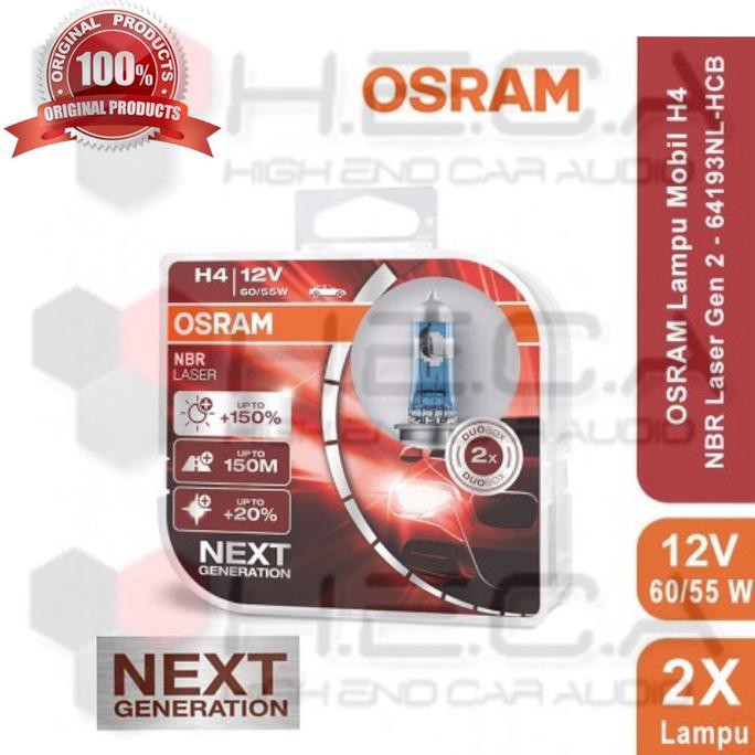 DIJAMIN OSRAM  H4 NBR  Laser  150 Next Generation Lampu  