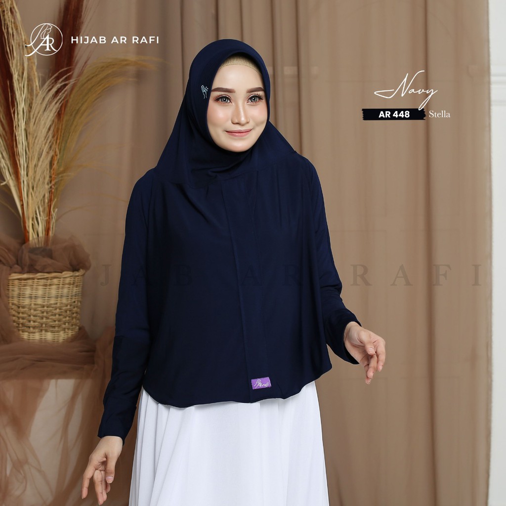 Hijab Arrafi 448 Terbaru 2020 Jilbab Bergo Instant Antem Kerudung Daily Simpel Lengan Tangan  AR 448-3