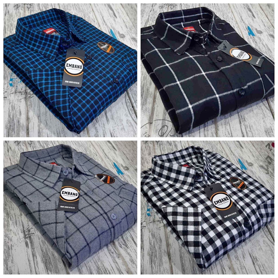 Jual Kemeja Flanel Impor Pria Kualitas Premium Lengan Panjang Unisex Hem Flannel Baju Flanel