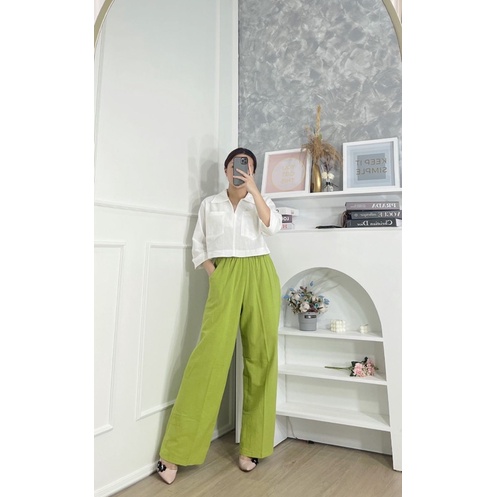 PRANA COLLECTION || Madeline Crop & Cullotes Set-Lime