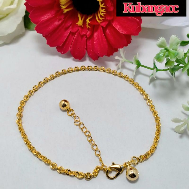 Gelang Xuping Gelang Kaki Wanita Xuping Lapis Emas Model Rantai Jurai Gelang Kaki Murah