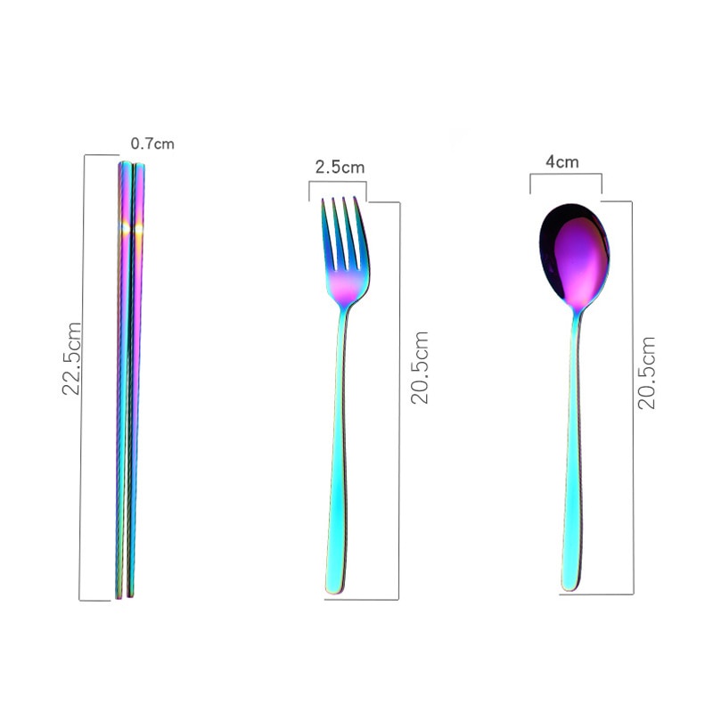 Cutlery Set Peralatan Makan Sendok Garpu Bag Kain Biru 6PCS