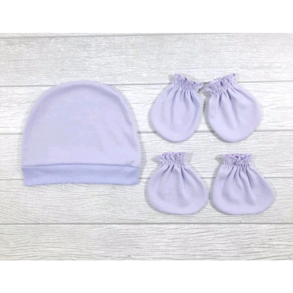 SALE PROMO VINATA SARUNG TANGAN TOPI SET BAYI WARNA POLOS TOPI BAYI MURAH