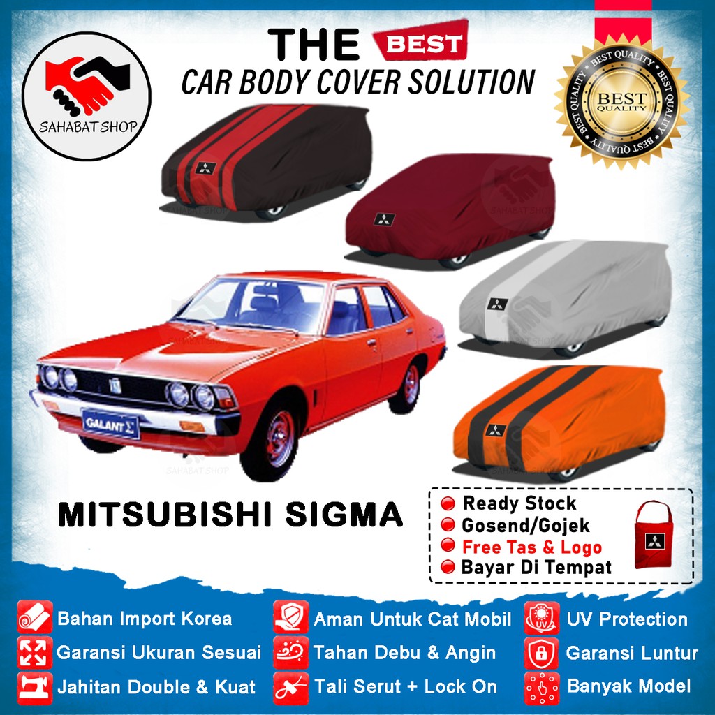 Sahabat Body Cover Mobil Sigma / Sarung Penutup Mitsubishi Galant Sigma Outdoor 1976 1977 1978 1979 1980 1981 1982 1983 / Mantel Selimut Tutup Mantol Jas Pelindung Kerodong Pembungkus Kerudung Terpal Tudung Mobil Sedan Sigma Waterproof Anti Air Model Biru