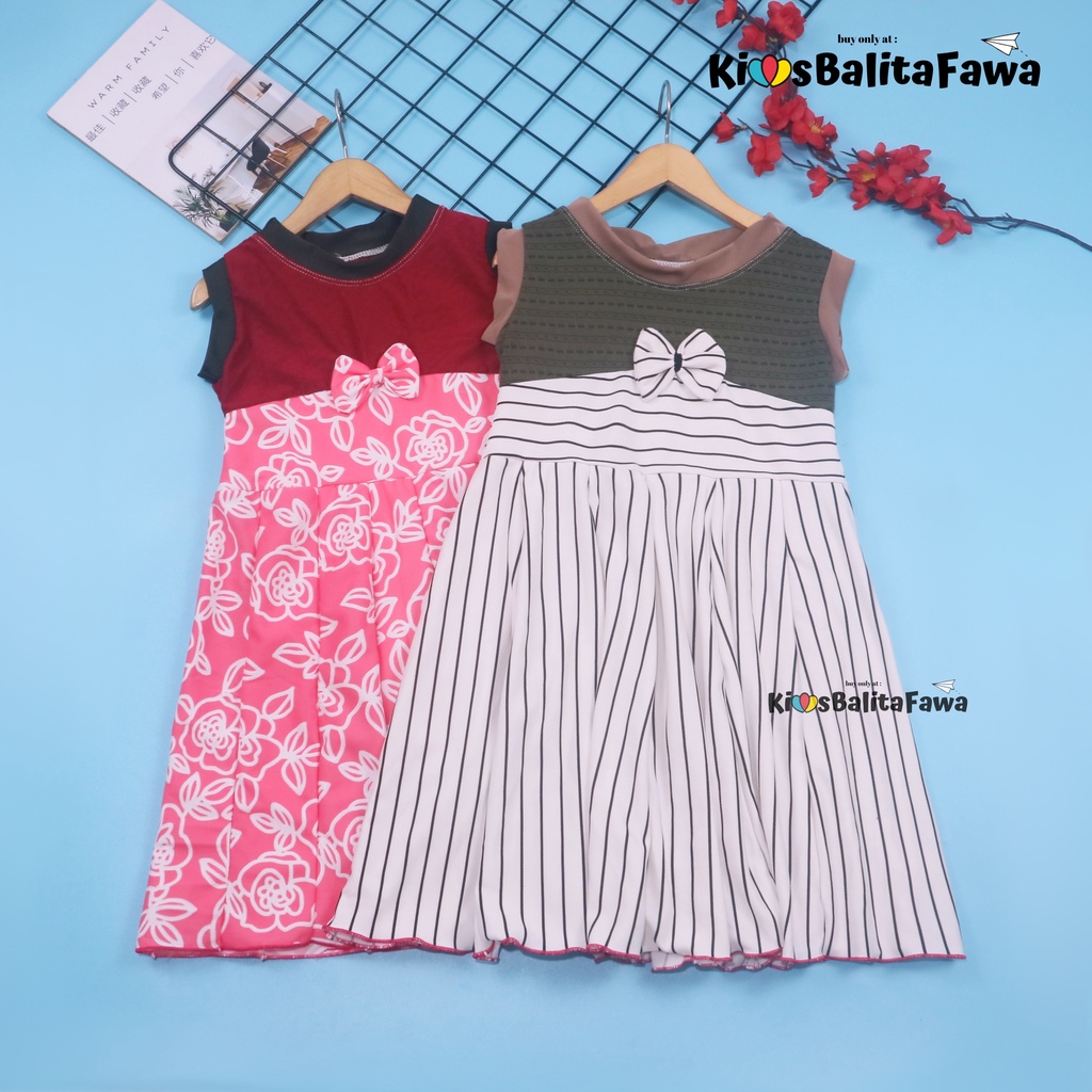 Dress Aila 5-6 Tahun / Dres Pesta Murah Grosir Baju Anak Perempuan Gaun Yukensi Batik Harian Baru