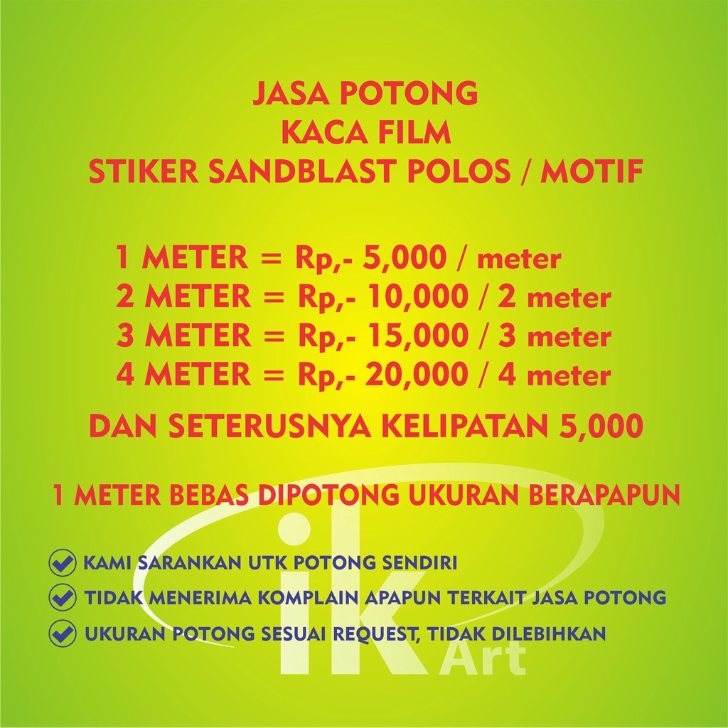 LAYANAN JASA POTONG STICKER &amp; KACA FILM SESUAI REQUEST