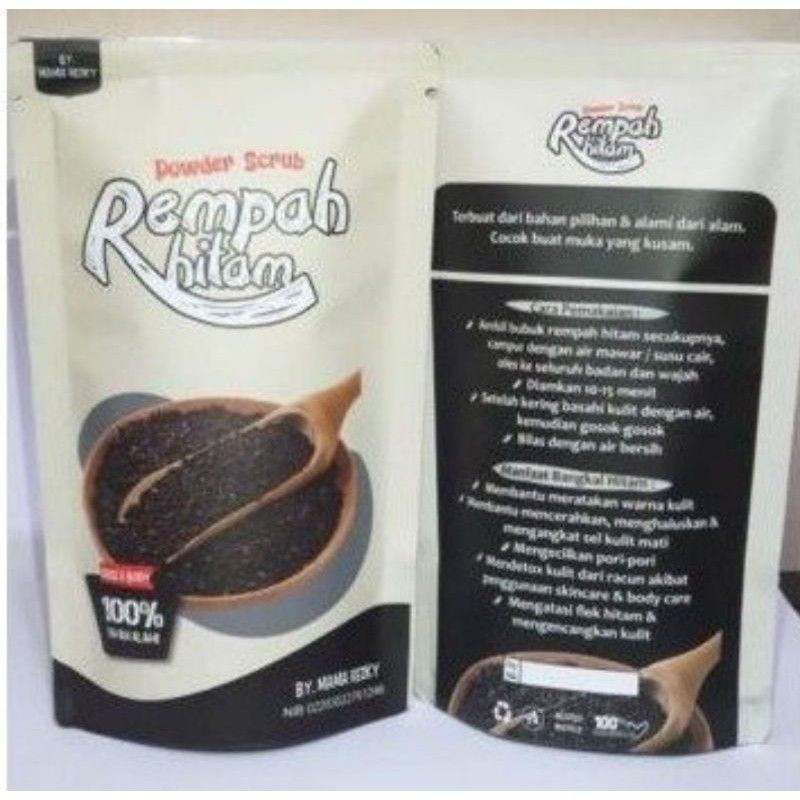 ( TERLARIS) masker rempah hitam FACE &amp; BODY 90gr masker alami rempah kayu Bangkal by mama rezky, lulur rempah kayu bangkal hitam, lulur rempah tradisional khas bugis, lulur rempah pemutih badan, scrub pemutih badan, lulur bangkal