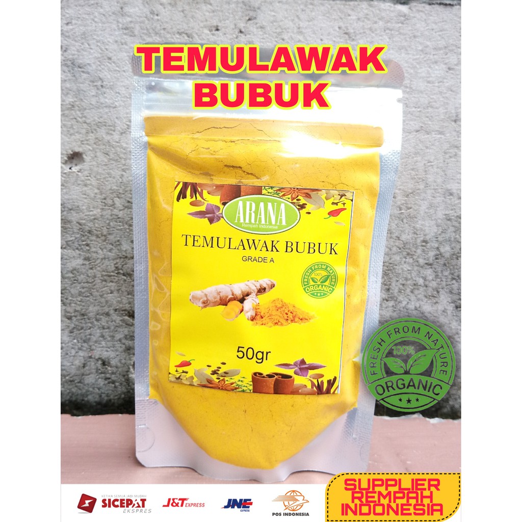 

Temulawak Bubuk Kualitas Eksport 50gr Grade A | 100% murni Kemasan Klip ziplock