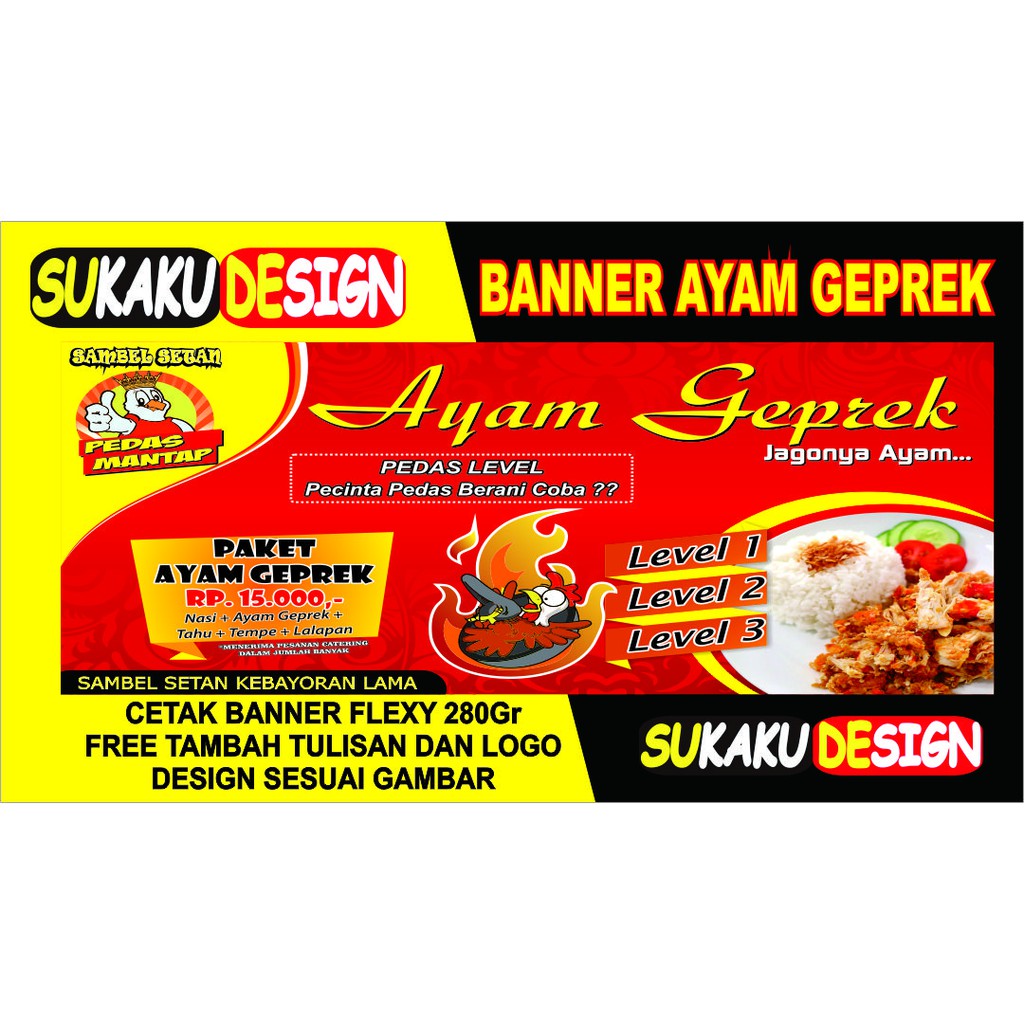 Jual SPANDUK BANNER USAHA AYAM GEPREK Indonesia Shopee Indonesia