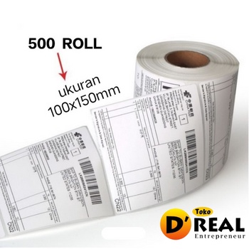 Kertas Thermal Label Barcode Buat Print Resi 100 x 150 mm ukuran A6 isi 500pcs