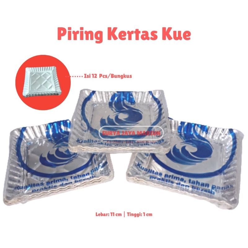 60 Pcs Piring Kertas Kue Ulang Tahun | Piring Roti Segi Empat