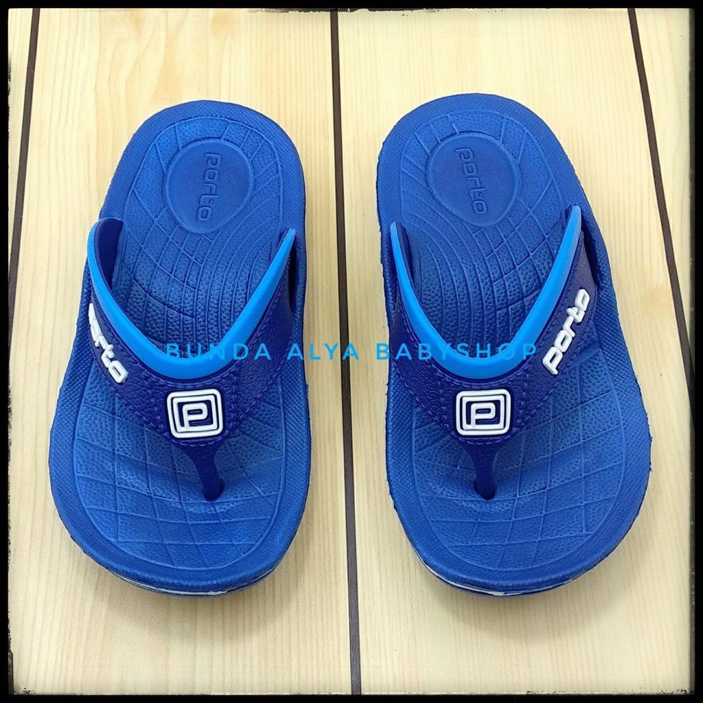 Sendal Anak Laki Laki Usia 3 4 5 6 7 Tahun Karet Anti Licin - Sandal Jepit Anak Cowok Karet BIRU Anti Slip Size 24 - 35