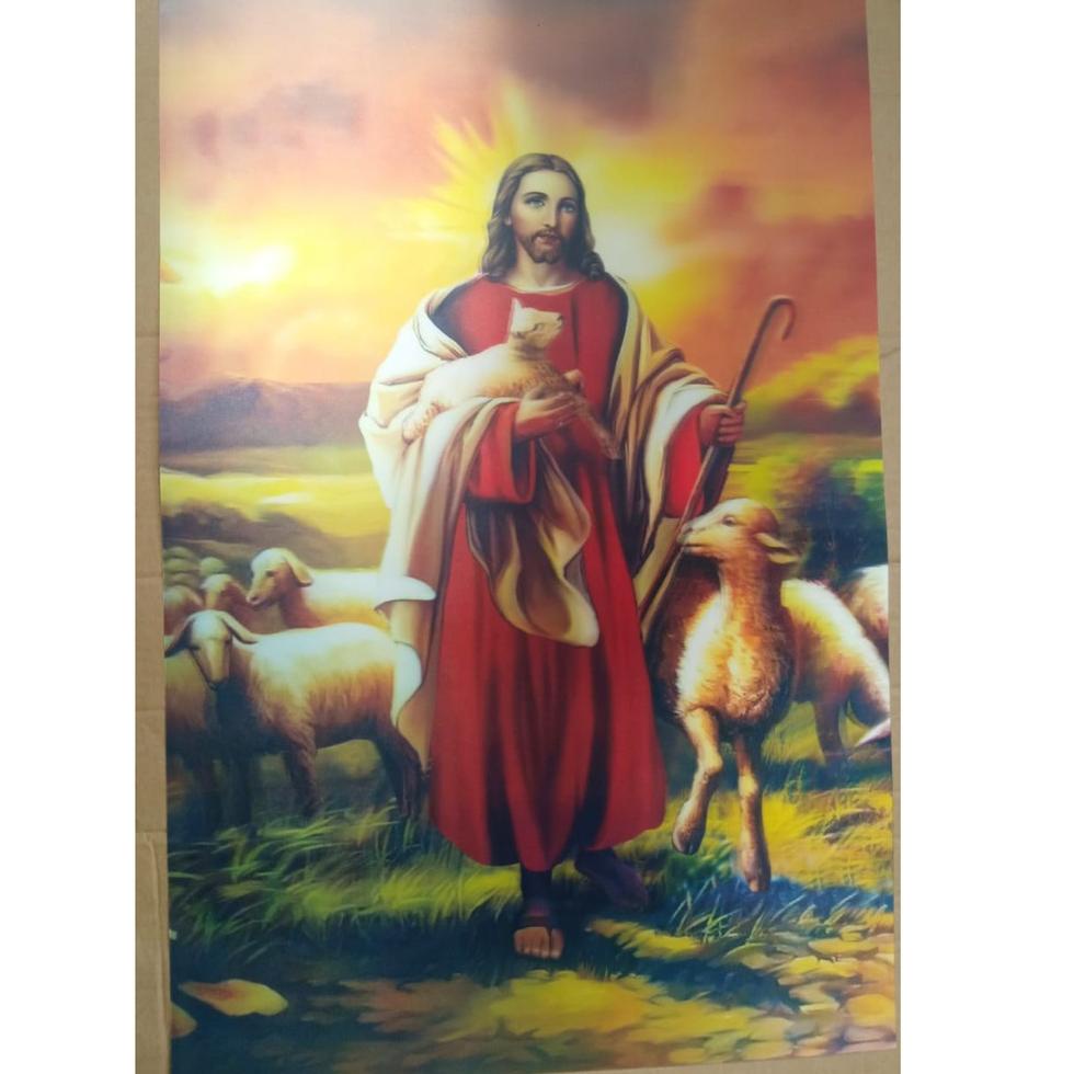 [DISCOUNT JWH40] Pajangan dinding gambar 3D Mekah perjamuan kudus bunda maria yesus kristus ayat kursi kaligafi Alloh Readystock