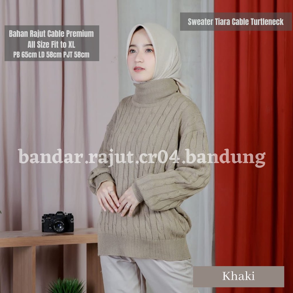 Sweater Rajut Tiara Cable Turtleneck 7 Gate Branded