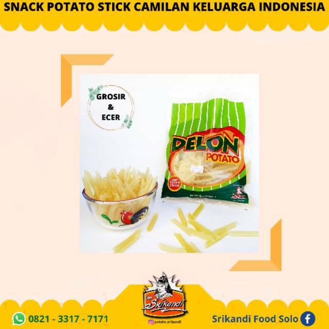

POTATO STICK KENTANG DELON PAKET BESAR SNACK GURIH RENYAH BAHAN MENTAH