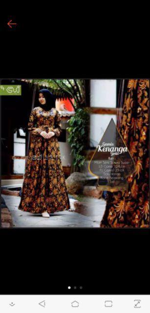 Gamis Kenanga By Svj Long Dress Batik Sogan Motif Gamis Muslim Hijab Syari Gamis Batik Lebaran