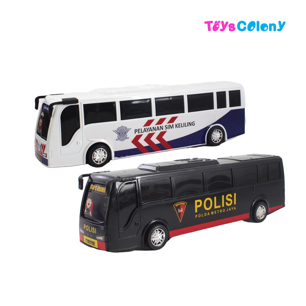 Mainan Kendaraan Bus Polisi Police Bus Friction RKC02041-4