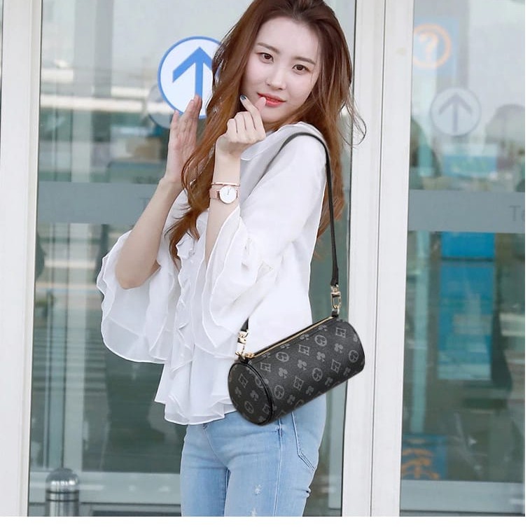 TAS WANITA TERBARU 2020 / TAS SLEMPANG CEWEK KEKINIAN / TAS  LV TABUNG SLINGBAG WANITA