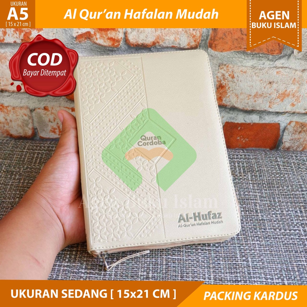 Al Quran Hufaz A5 Jaket Resleting 15x21cm Hafalan Tajwid Terjemah Mushaf Sedang ORI