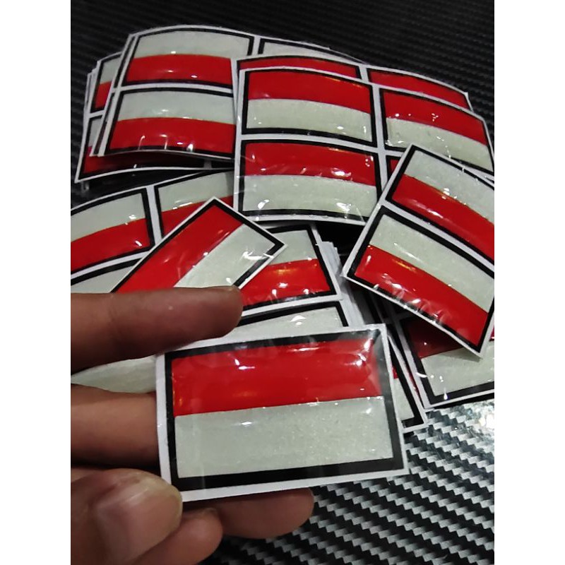 STICKER EMBLEM BENDERA INDONESIA TIMBUL