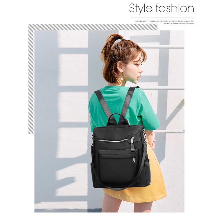 TAS RANSEL MULTIFUNGSI BACKPACK WANITA FASHION KOREA IMPORT 3126 -  ANTI AIR SEKOLAH KULIAH KERJA TERBARU JAKARTA