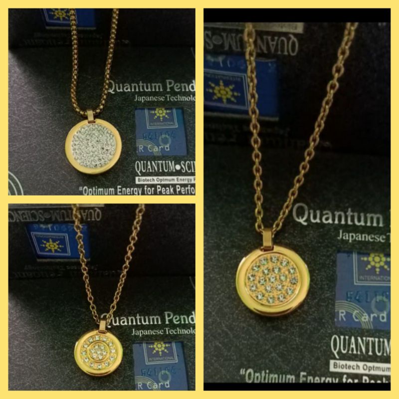 Kalung Quantum Pendant Liontin Permata Gold