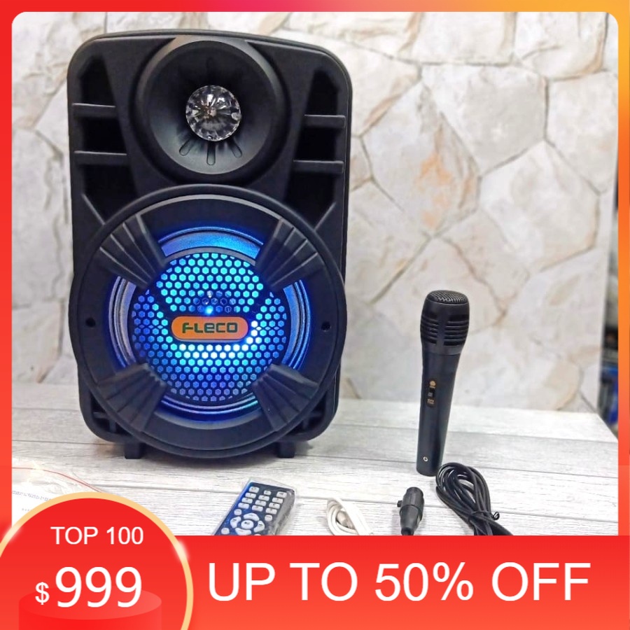 SPEAKER BLUETOOTH KARAOKE FLECO F-804N TERBARU UK 8'5 INCH