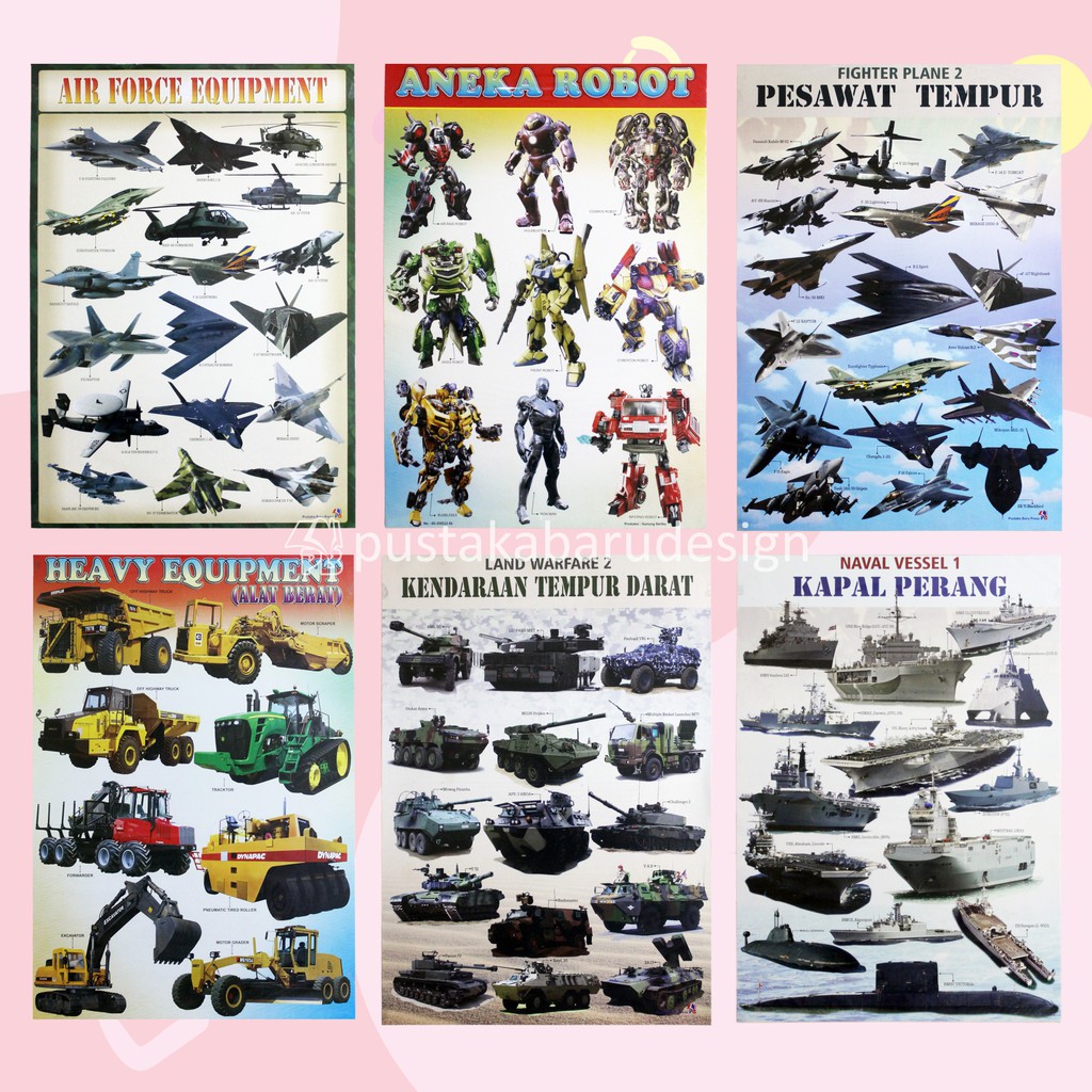 Poster Anak Lembaran Pesawat Tempur Aneka Robot Heavy Kapal Perang Dan Kendaraan Tempur Shopee Indonesia