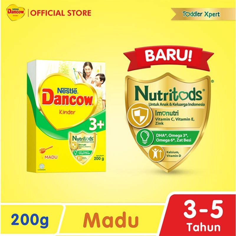 Nestle Dancow 1+ dengan Susu Pertumbuhan Rasa Vanila dan Madu 1-3 Tahun Box 200 gr