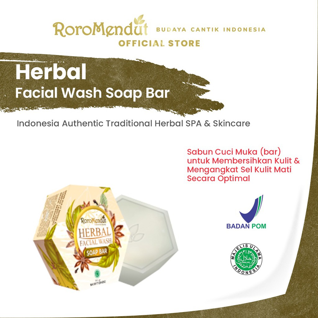 

Roro Mendut Herbal Facial Wash Soap Bar