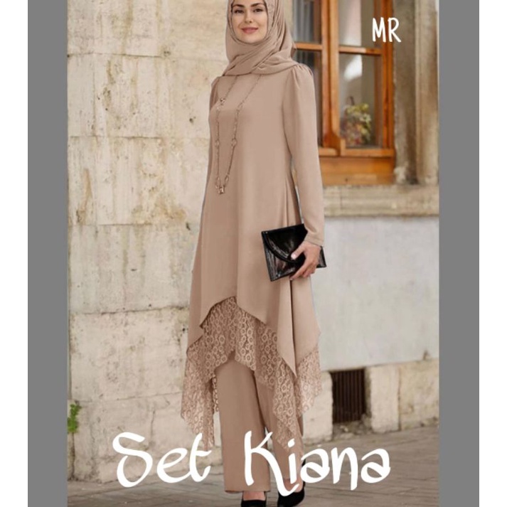 SET CELANA KIANA, BRUKAT MOSCREPE, GAMIS HIJAB MUSLIM, MAXY DRESS, SETELAN