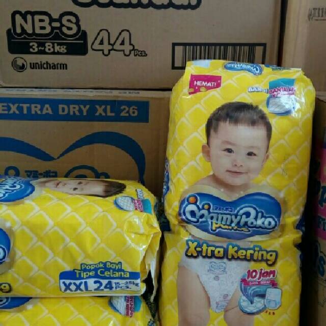 Mamypoko L XL XXL - L30/28 - XL26 - XXL24 popok xtra kering hemat momypoko pempers bayi diapering baby