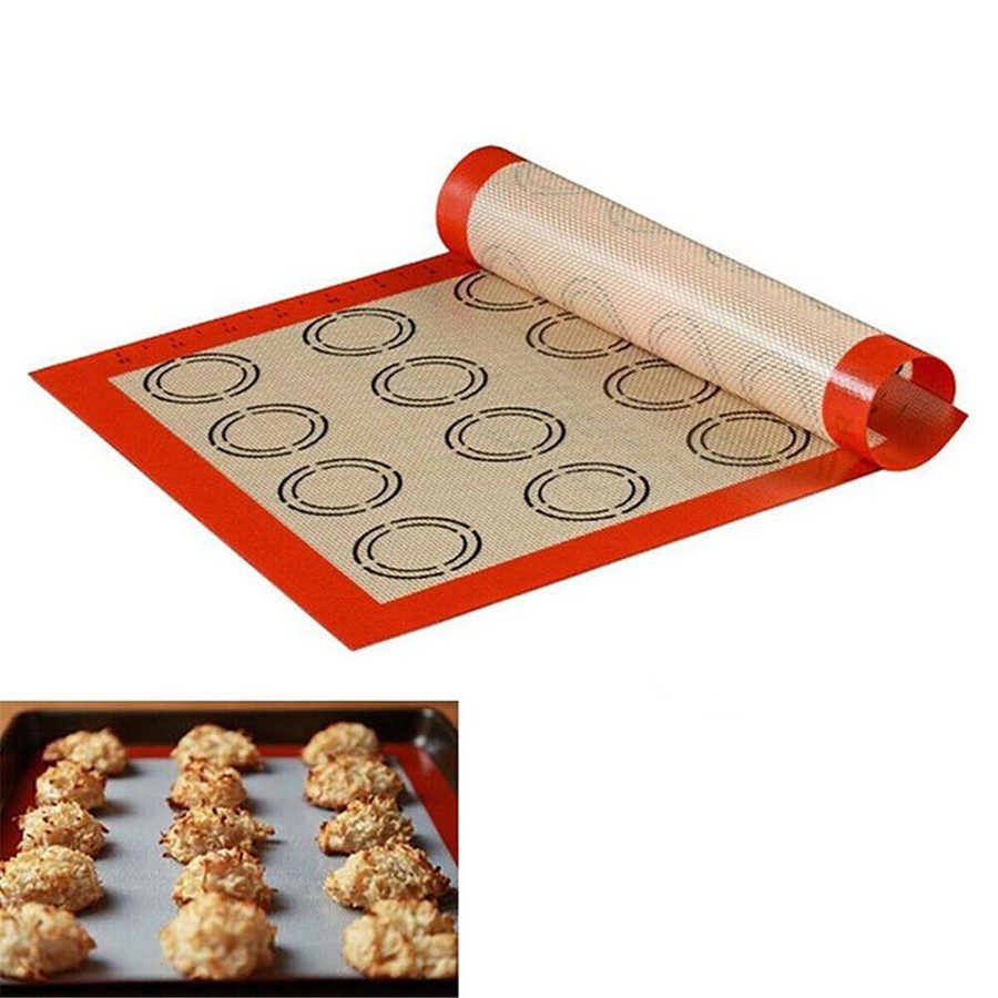 Alas Masak Non-stick Reusable Cake Oven Baking Tray Mat Silicone Fiberglass - TW-295 - Red