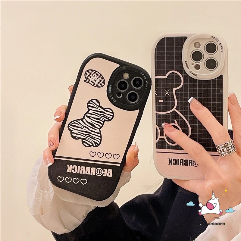 Casing OPPO A95 A57 A17 A15 A3S A96 A55 A17K A15s A94 A12 A16K A16 A1K A31 A9 A5 A54 A5S A76 A7 A92 A74 A16E A58 A78 Reno 5F 8T 7Z 5 8 6 A53 A33 Checkerboard Violent Bear Sarung Soft Case