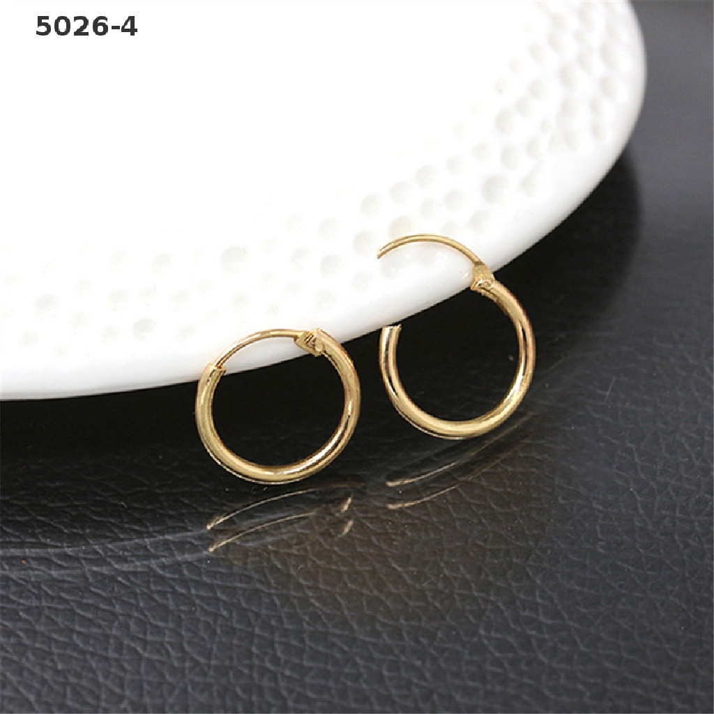 5026-4 2016 Fashion Sterling Silver Gold Endless Hoop Rings Lip Nose Ear Studs Earrings 5026-4