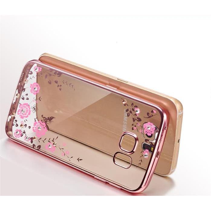 casing silicon flower bling samsung galaxy j7 prime soft case diamond sc3600 bh23