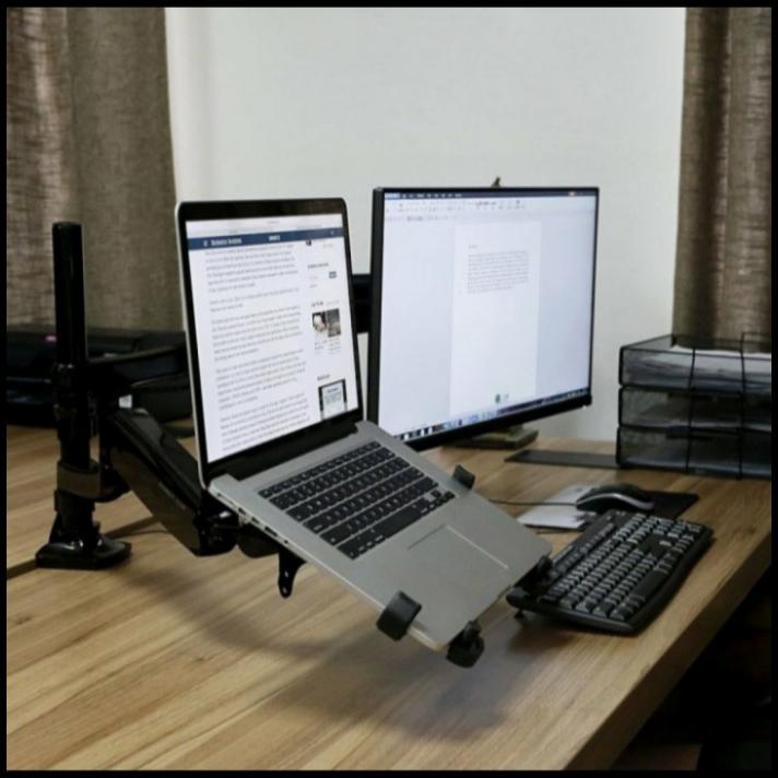 Bracket Stand Clamp Monitor Dan Laptop Jepit Meja Universal