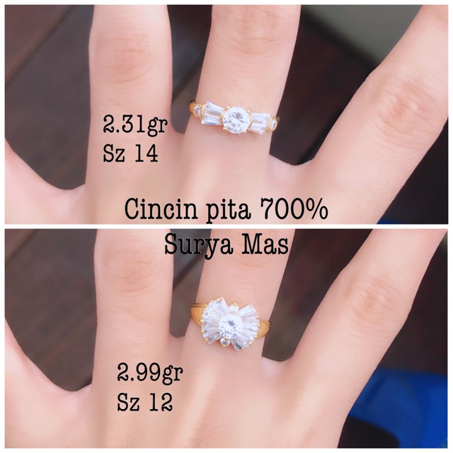 Cincin pita emas 700%