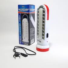 Mitsuyama MS-6032 Lampu Emergency Tahan 24 Jam Dirsertai Senter LED 5 Watt Original