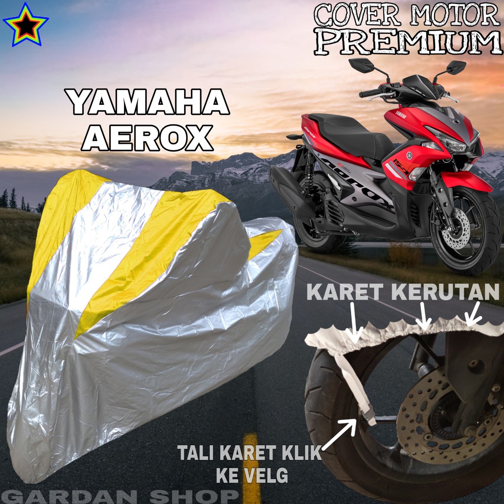 Sarung Motor YAMAHA AEROX Silver KUNING Body Cover Yamaha PREMIUM