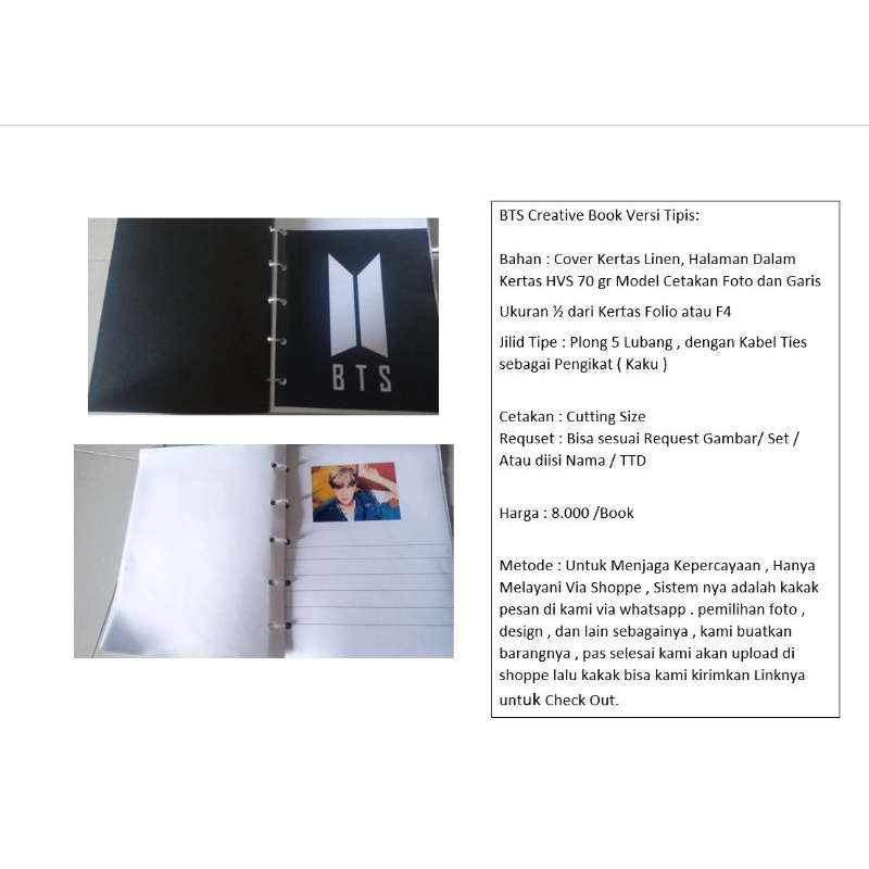 

notebook/notebook bts/notebook bts aesthetic/buku kekinian/ alat tulis/buku foto kpop