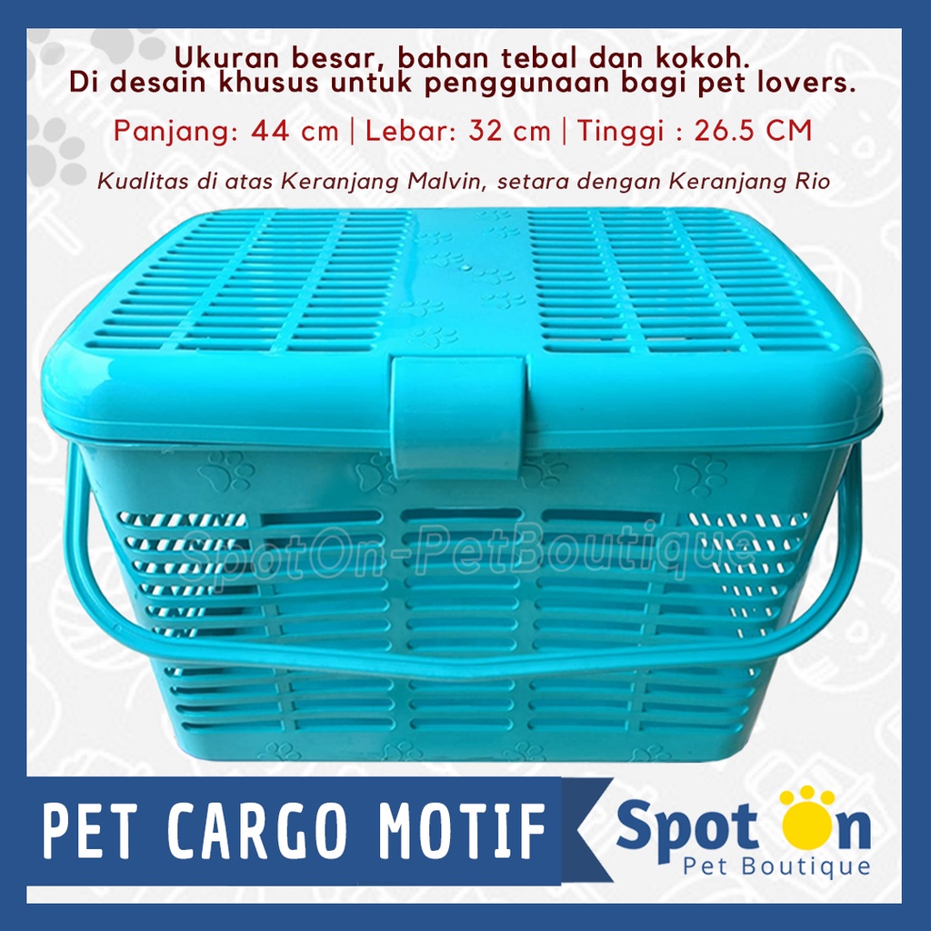 Keranjang Hewan Ukuran Besar Motif Lucu | Keranjang Kucing Anjing Kelinci | Pet Cargo Carrier Kargo Keranjang Piknik Rio Malvin