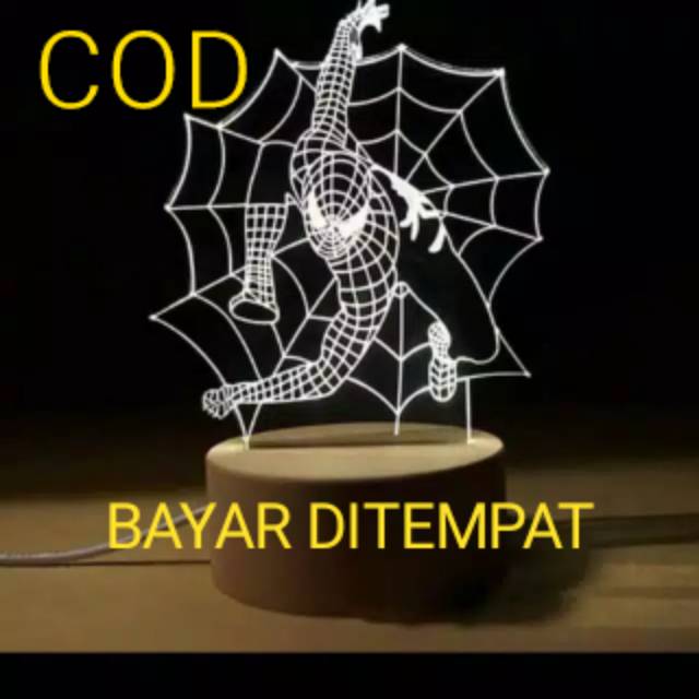 Lampu LED 3D Karakter SPIDERMAN/Lampu Hias/Lampu Tidur