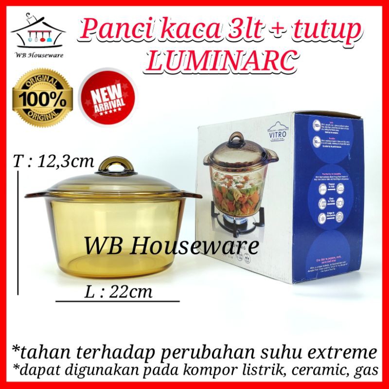 panci kaca 3lt luminarc vitro blooming